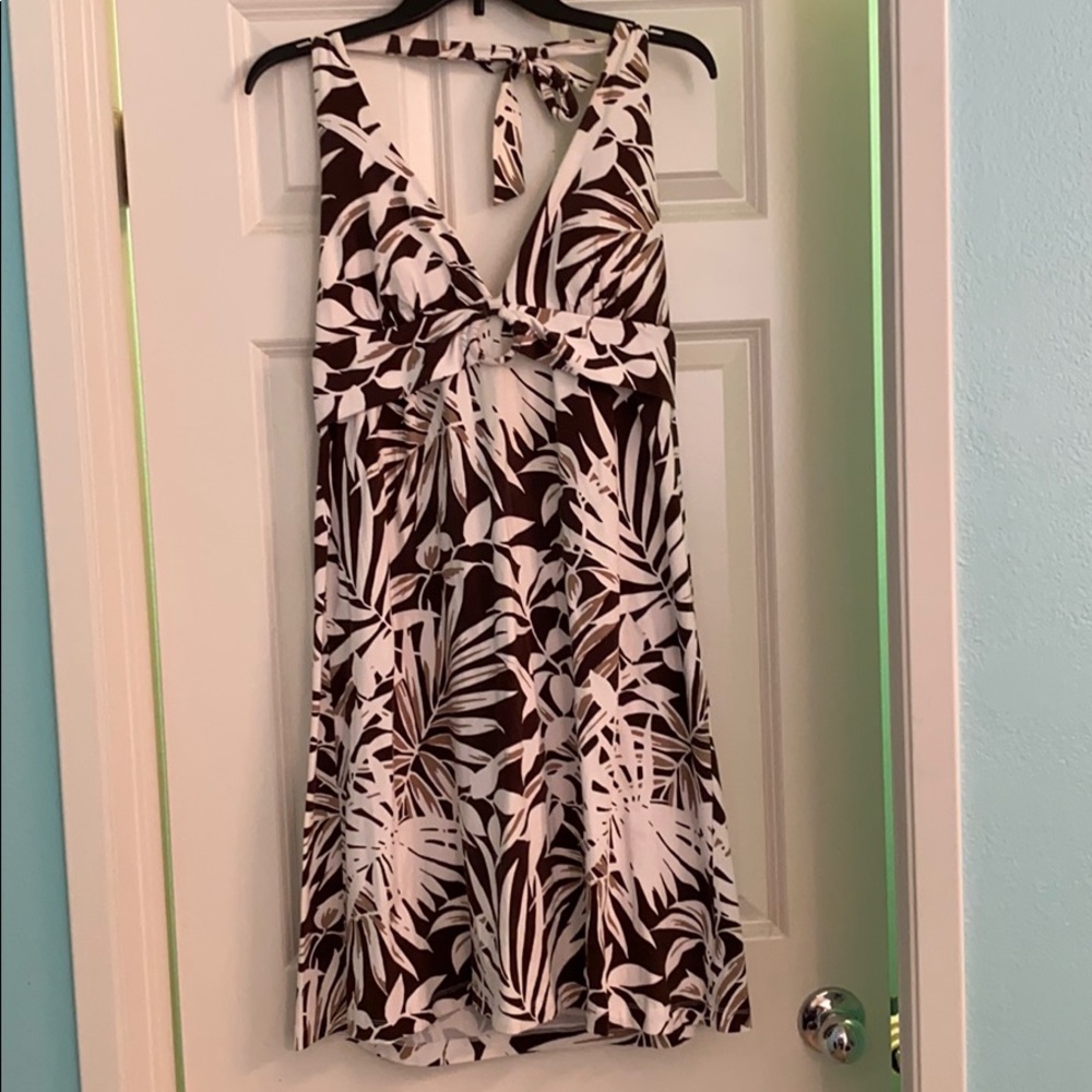 Tommy Bahama - tropical dress in brown/white